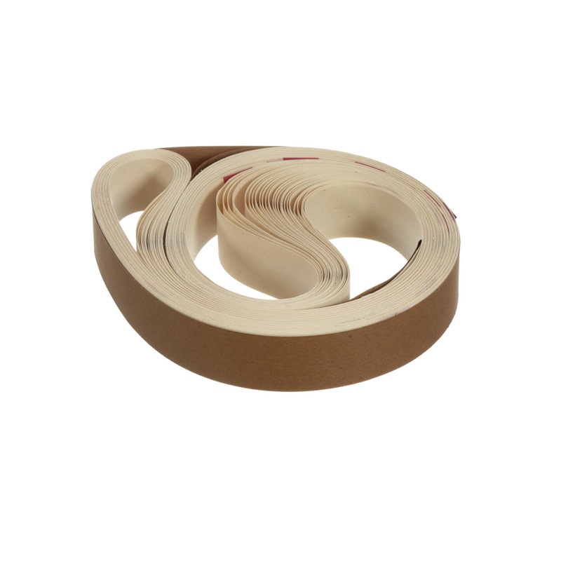 3M Uncoated Cloth Belt, 1-1/2 in x 60 in, J-weight, Film-Lok, 25/Pac