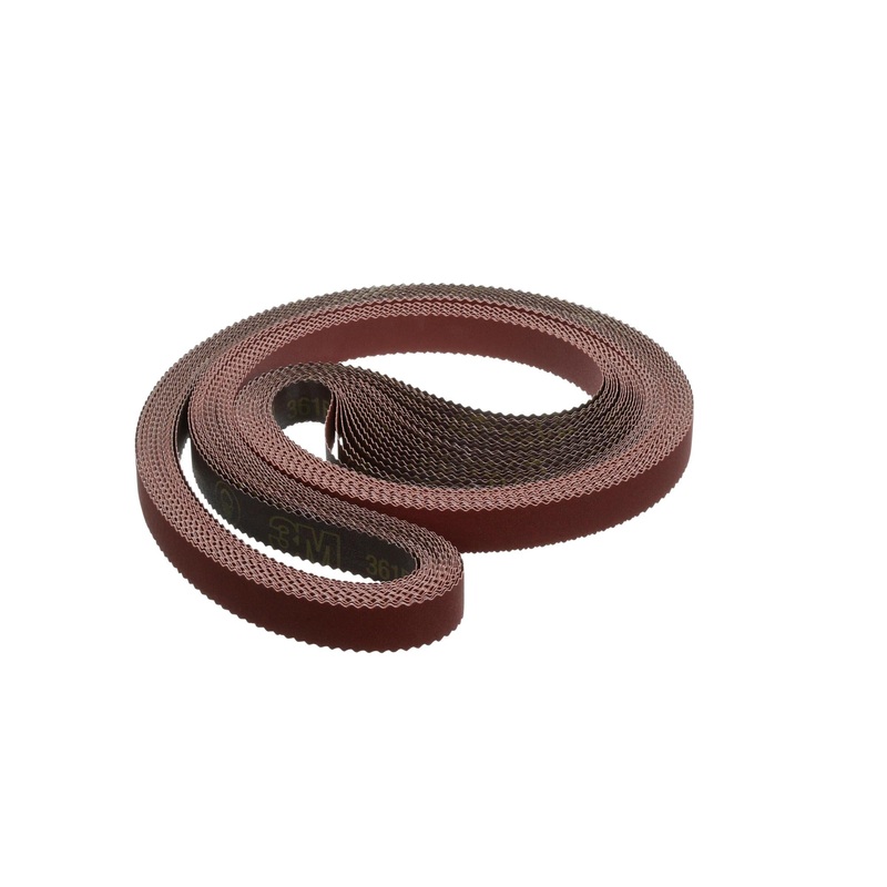3M Cloth Belt 361F, P220 XF-weight, 4 in x 132 in, Sine-lok 45 Angle