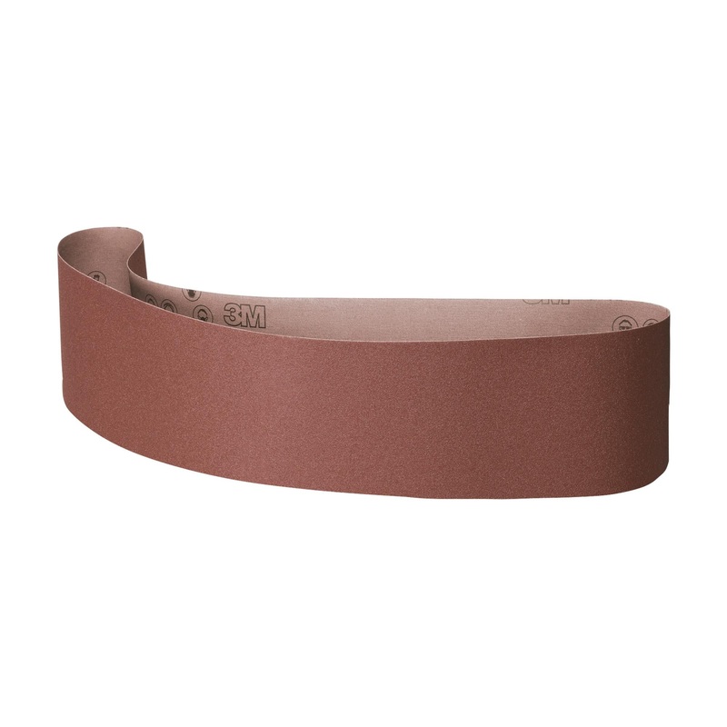 3M Cloth Belt 361F, 220 XF-weight, 4 in x 156 in, Sine-lok 45 Angle
