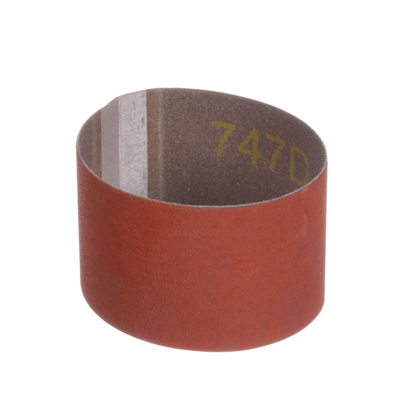 3M Cloth Belt 747D, P120 X-weight, 2 in x 9-3/8 in,Fabri-lok,Single-flex