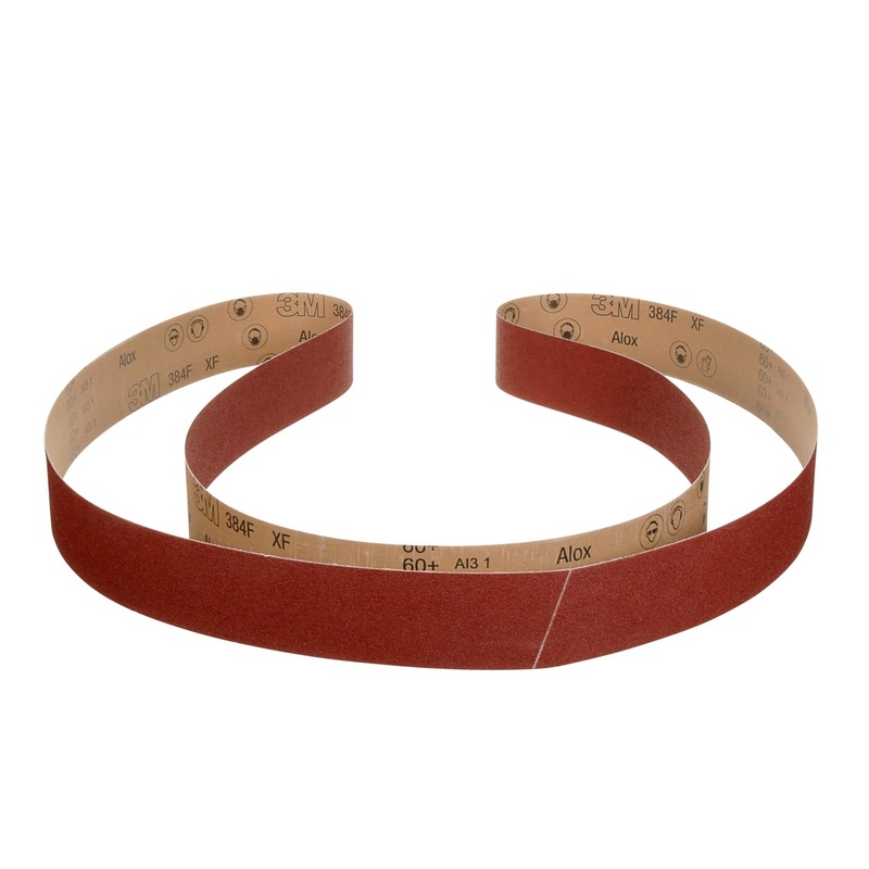 3M Cloth Belt 384F, 120+ XF-weight, 1/2 in x 24 in, Fabri-lok,Single-flex